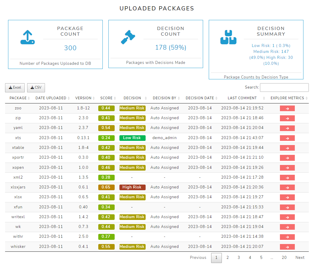 riskassessment demo app